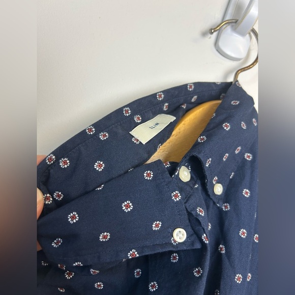 J. Crew by Lewn 100s 2 ply Yarn Shirt Mens M Slim Secret Wash Button up Floral - Picture 10 of 14